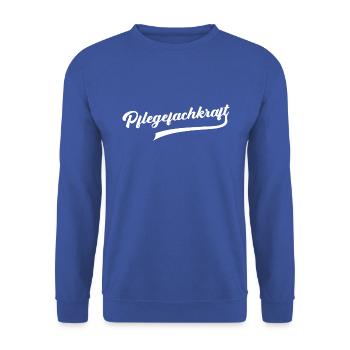Pflegefachkraft Pfleger Fachkraft Pflege Pflegerin - Unisex Pullover - Royalblau - Vorne - Alina (178cm) & Michal (187cm)