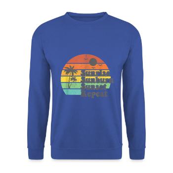 Summer Sonnenaufgang Sonnenuntergang Sommerurlaub - Unisex Pullover - Royalblau - Vorne - Alina (178cm) & Michal (187cm)