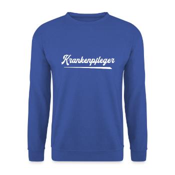 Krankenpfleger Pfleger Krankenpflege Pflegehelfer - Unisex Pullover - Royalblau - Vorne - Alina (178cm) & Michal (187cm)