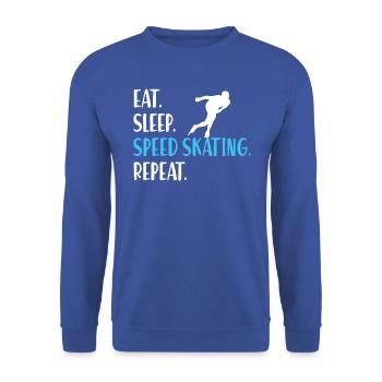 Eisschnelllauf Eissschnelllaufen Ice Speed Skating - Unisex Pullover - Royalblau - Vorne - Alina (178cm) & Michal (187cm)