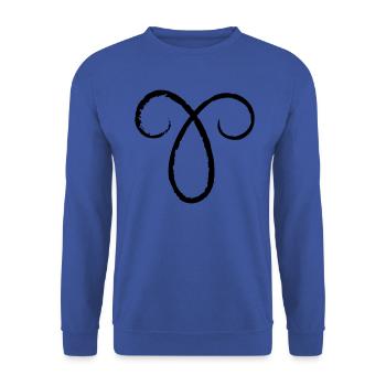Sternzeichen Widder - Aries - Unisex Pullover - Royalblau - Vorne - Alina (178cm) & Michal (187cm)