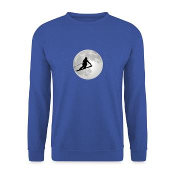 Skifahren Skifahrer Skilaufen Ski fahren Skiing - Unisex Pullover - Royalblau - Vorne - Alina (178cm) & Michal (187cm)