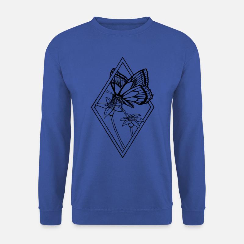 Schmetterling Strichzeichnung - Unisex Pullover - Royalblau