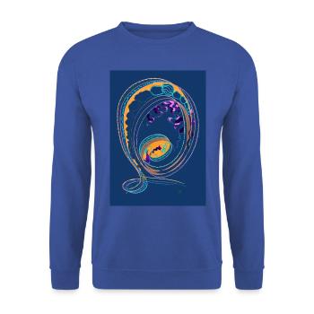 Meeresspirale - Unisex Pullover - Royalblau - Vorne - Alina (178cm) & Michal (187cm)