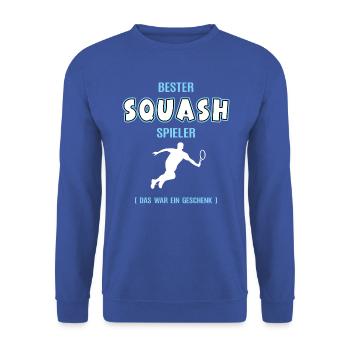 Bester Squash Spieler Squasher Squashspieler - Unisex Pullover - Royalblau - Vorne - Alina (178cm) & Michal (187cm)