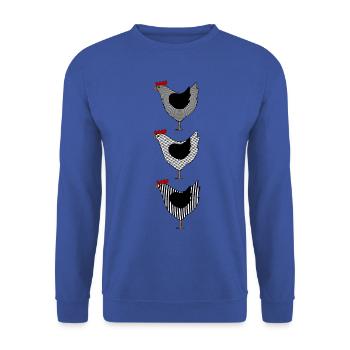 Chickens chicken rooster chicks poultry bird eggs egg - Unisex Sweatshirt - royal blue - Front - Alina (178cm) & Michal (187cm)