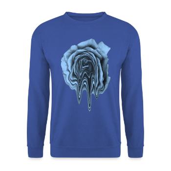 blaue Rose flüssige Blume Geschenkidee Frau - Unisex Pullover - Royalblau - Vorne - Alina (178cm) & Michal (187cm)