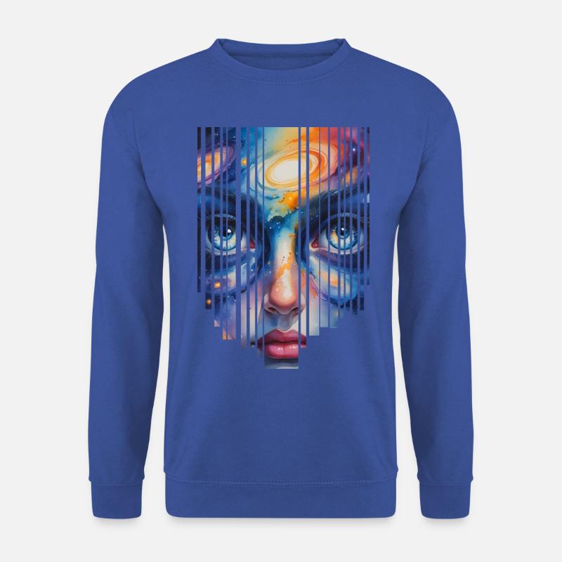 Kosmisches Porträt in leuchtenden Farben - Unisex Pullover - Royalblau