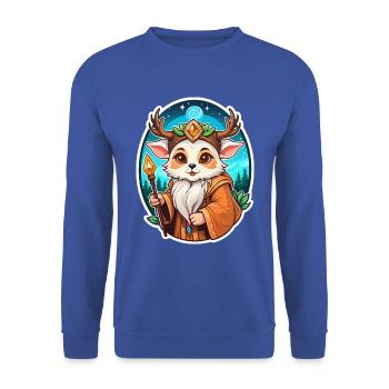 Druid Cute Illustration - Unisex Sweatshirt - royal blue - Front - Alina (178cm) & Michal (187cm)
