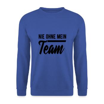 Mein Team - Unisex Pullover - Royalblau - Vorne - Alina (178cm) & Michal (187cm)
