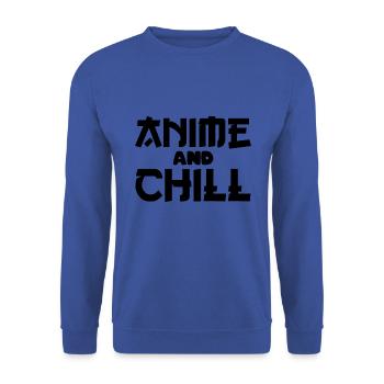 Anime - Sweat-shirt Unisexe - bleu royal - Devant - Alina (178cm) & Michal (187cm)
