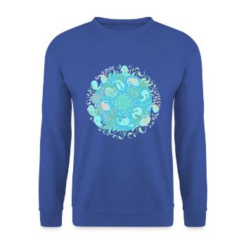 Récifs de Paisley - Sweat-shirt Unisexe - bleu royal - Devant - Alina (178cm) & Michal (187cm)