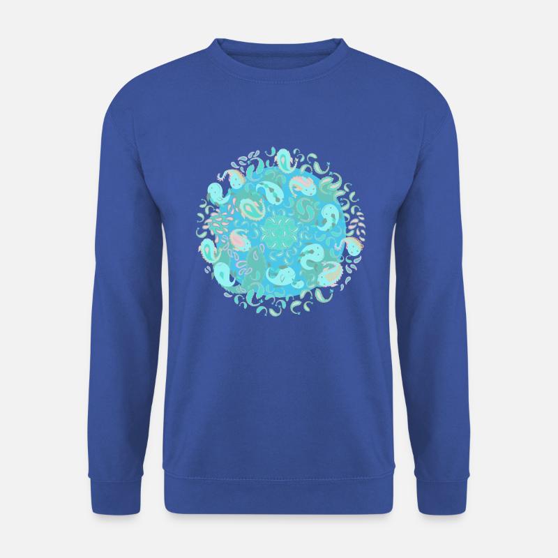 Paisley-Riffe - Unisex Pullover - Royalblau