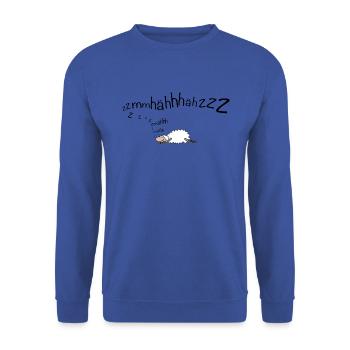 Schaf schnarcht - Wortspiel - Unisex Pullover - Royalblau - Vorne - Alina (178cm) & Michal (187cm)