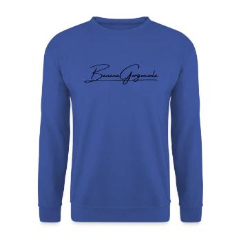Signature bg noir - Sweat-shirt Unisexe - bleu royal - Devant - Alina (178cm) & Michal (187cm)