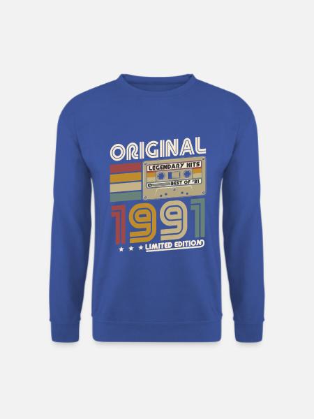 1991 Original Jahrgang Geburtstag Retro Geschenk - Unisex Pullover - Royalblau