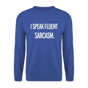 Sarcasm - Unisex Sweatshirt - royal blue - Front - Alina (178cm) & Michal (187cm)
