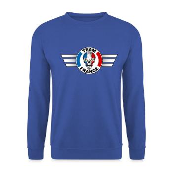 France skull team 2 - Sweat-shirt Unisexe - bleu royal - Devant - Alina (178cm) & Michal (187cm)