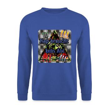 Rap braucht kein Abi - Club WoW - Unisex Pullover - Royalblau - Vorne - Alina (178cm) & Michal (187cm)