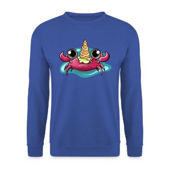 Unicorn Crab - Unisex Sweatshirt - royal blue - Front - Alina (178cm) & Michal (187cm)