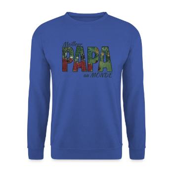 Meilleur PAPA au Monde fête des pères homme Noël - Sweat-shirt Unisexe - bleu royal - Devant - Alina (178cm) & Michal (187cm)