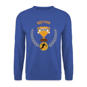 Squash Sieger Gewinner Turnier Meisterschaft - Unisex Pullover - Royalblau - Vorne - Alina (178cm) & Michal (187cm)