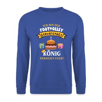 Footvolley Geburtstag Spieler Trainer Geb - Unisex Pullover - Royalblau - Vorne - Alina (178cm) & Michal (187cm)