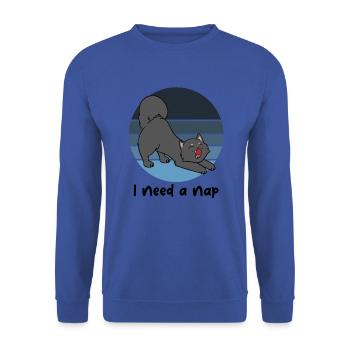 I need a nap - Unisex Sweatshirt - royal blue - Front - Alina (178cm) & Michal (187cm)