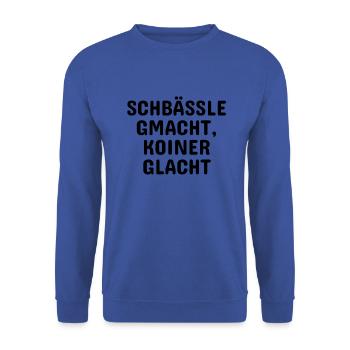 Super-funny: Schbässle design in Schwäbisch! - Unisex Sweatshirt - royal blue - Front - Alina (178cm) & Michal (187cm)