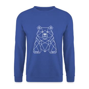 Polygone d’ours polaire – Design animalier d’hiver minimaliste - Sweat-shirt Unisexe - bleu royal - Devant - Alina (178cm) & Michal (187cm)