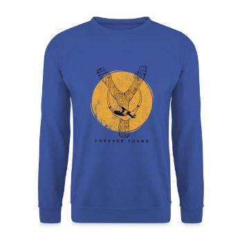 Forever Young Slingshot Hammock Moon print - Unisex Sweatshirt - royal blue - Front - Alina (178cm) & Michal (187cm)