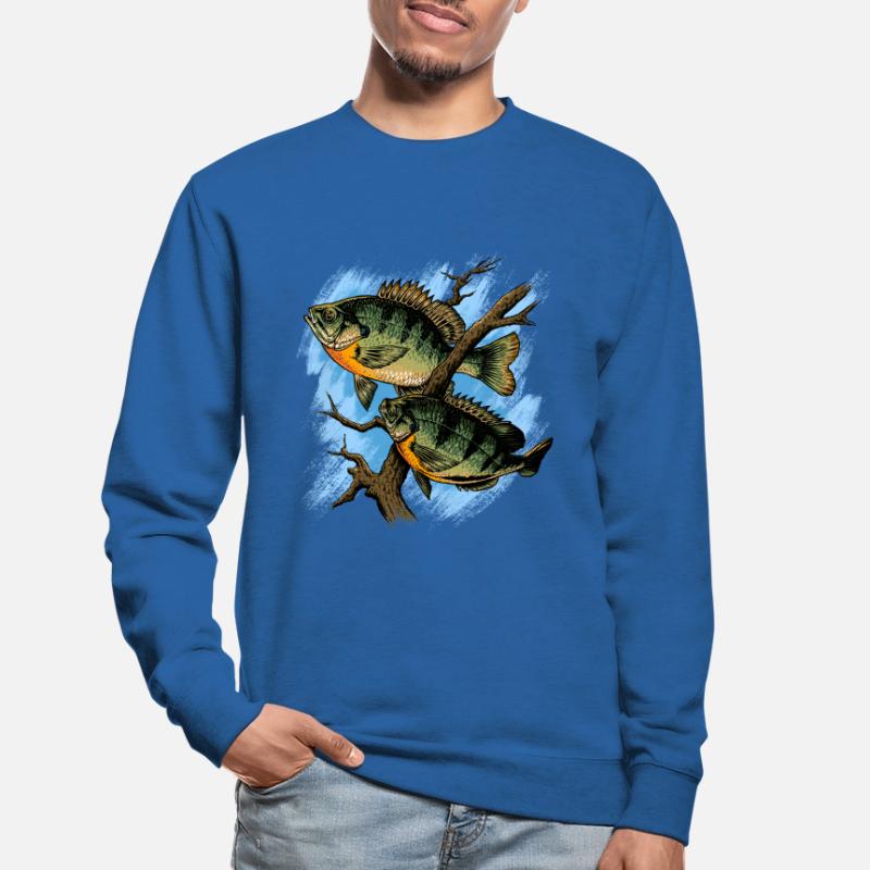 Crapet Arlequin Illustration Pêche Pullover conception Sweat-shirt Unisexe