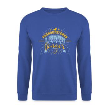 Frühaufsteher leben länger - Unisex Pullover - Royalblau - Vorne - Alina (178cm) & Michal (187cm)