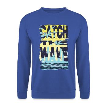Catch the wave. - Unisex Sweatshirt - royal blue - Front - Alina (178cm) & Michal (187cm)
