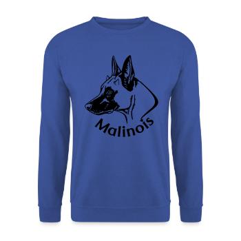 Malinois Devil - Unisex Sweatshirt - royal blue - Front - Alina (178cm) & Michal (187cm)