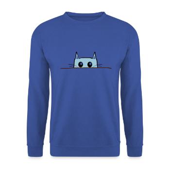 Cat Comic Table - Unisex Sweatshirt - royal blue - Front - Alina (178cm) & Michal (187cm)