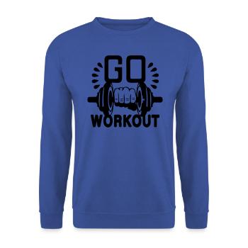 go workout musculation citation haltere poing body - Sweat-shirt Unisexe - bleu royal - Devant - Alina (178cm) & Michal (187cm)