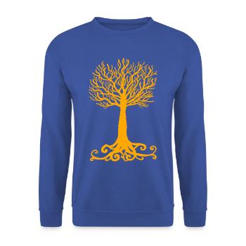 gelber Baum - Unisex Pullover - Royalblau - Vorne - Alina (178cm) & Michal (187cm)