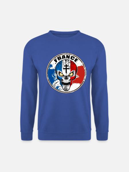 Skull croix de Lorraine - Sweat-shirt Unisexe - bleu royal