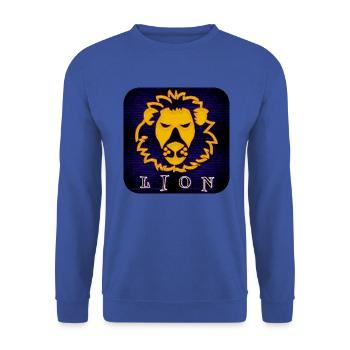 LION (Lion) - Sweat-shirt Unisexe - bleu royal - Devant - Alina (178cm) & Michal (187cm)