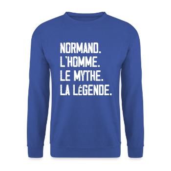 Normand l'homme le mythe la légende normandie - Sweat-shirt Unisexe - bleu royal - Devant - Alina (178cm) & Michal (187cm)