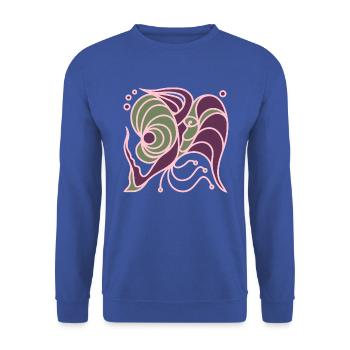 Abendchen. Zwei Engel im Licht der Harmonie. - Unisex Pullover - Royalblau - Vorne - Alina (178cm) & Michal (187cm)
