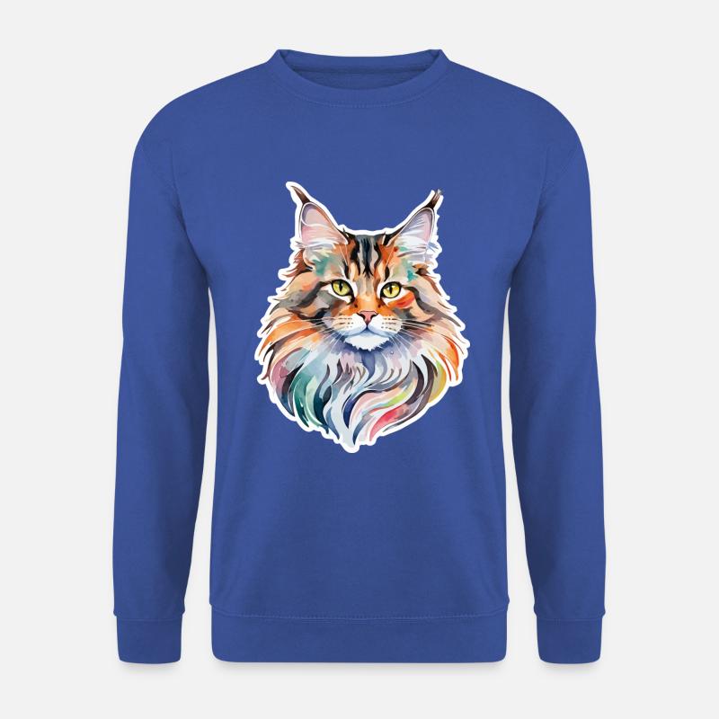 Maine Coon Wasserfarben - Unisex Pullover - Royalblau