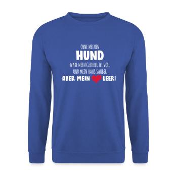 Empty heart without a dog - Unisex Sweatshirt - royal blue - Front - Alina (178cm) & Michal (187cm)