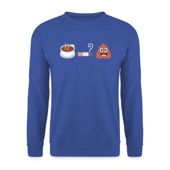 Kaffee, Kippe, K*cken - Unisex Pullover - Royalblau - Vorne - Alina (178cm) & Michal (187cm)