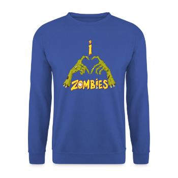 I love zombies - Sweat-shirt Unisexe - bleu royal - Devant - Alina (178cm) & Michal (187cm)