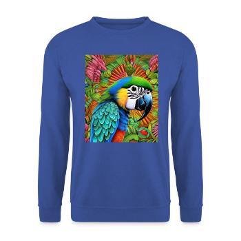 Papagei - Unisex Pullover - Royalblau - Vorne - Alina (178cm) & Michal (187cm)