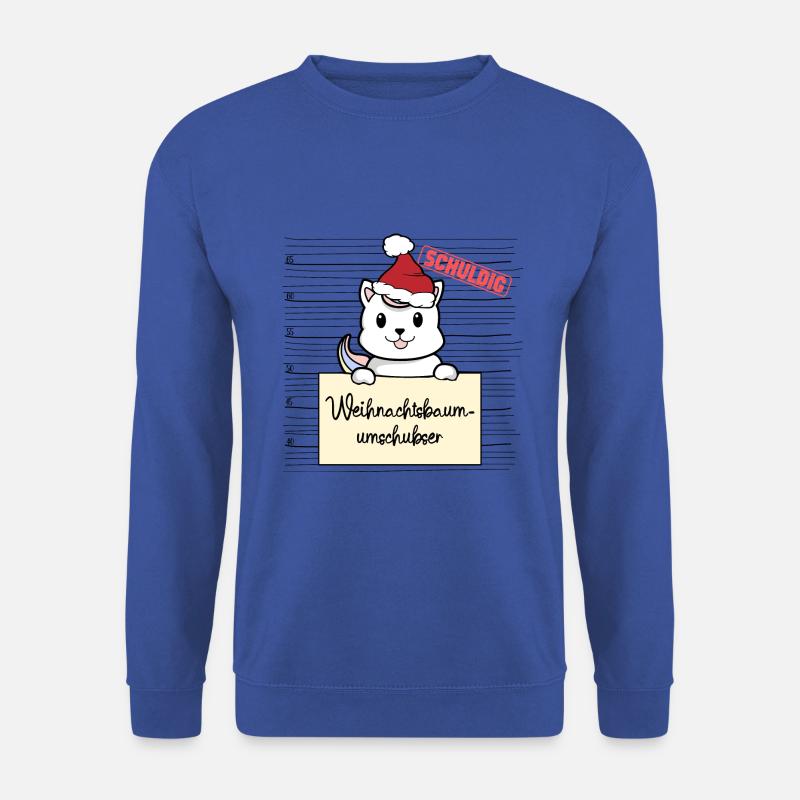 Weihnachtsbaum Umschubser Einhorn Katze - Unisex Pullover - Royalblau