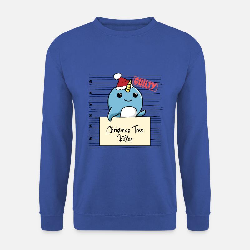 Weihnachtsbaum Umschubser Narwal - Unisex Pullover - Royalblau
