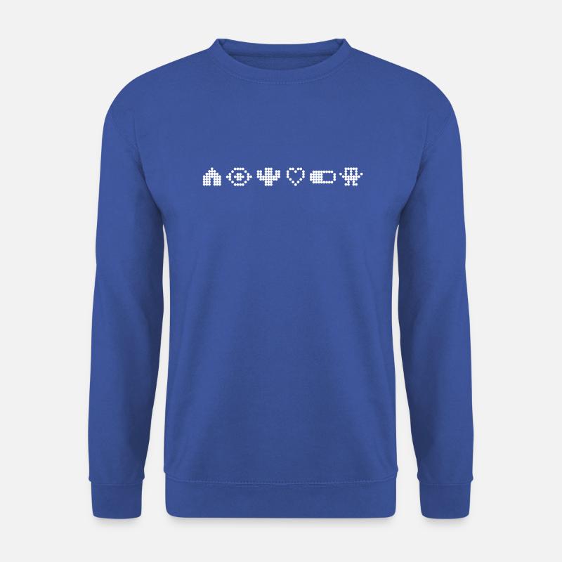 Retro Pixel-Art - Unisex Pullover - Royalblau